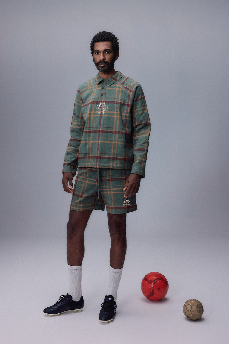 Carnan x Umbro Green Plaid Shorts