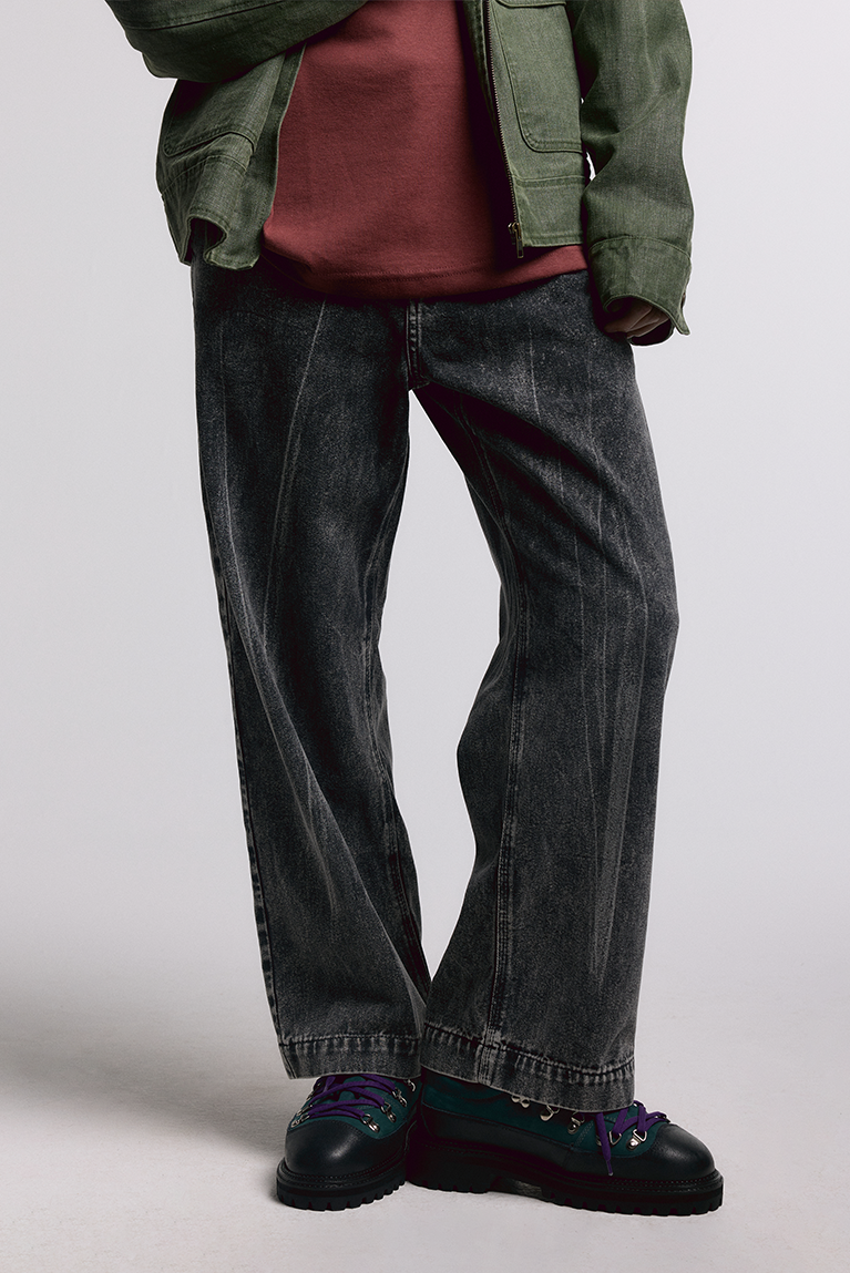 Washed Black Twill Pants
