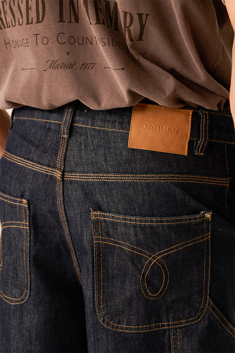 Double Knee Denim Shorts