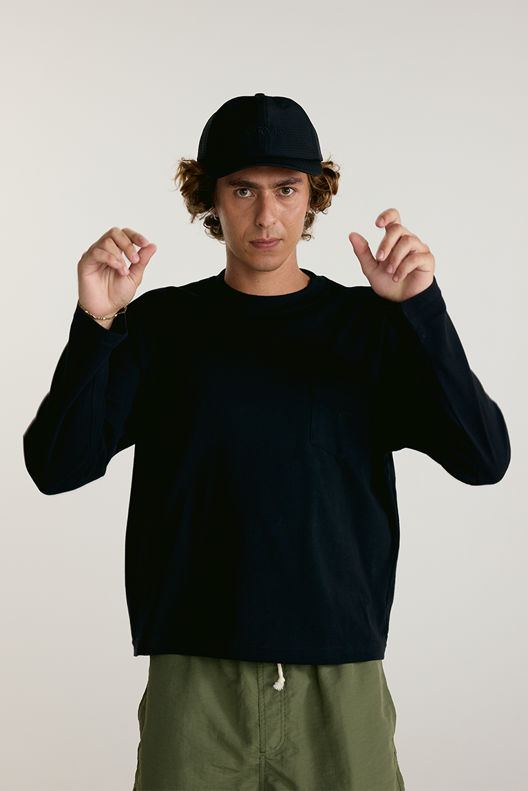 Boxy Long Sleeve T-shirt - Black