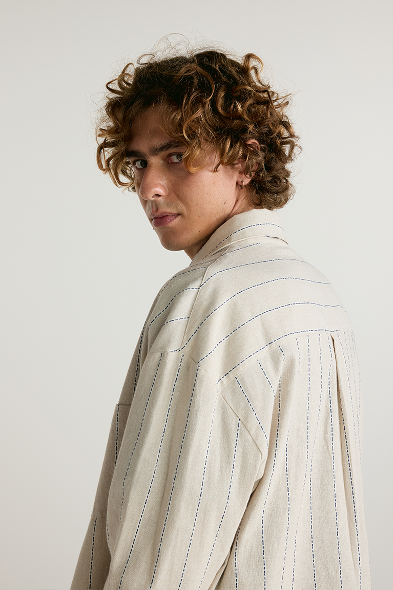 Standard Striped Shirt - Beige