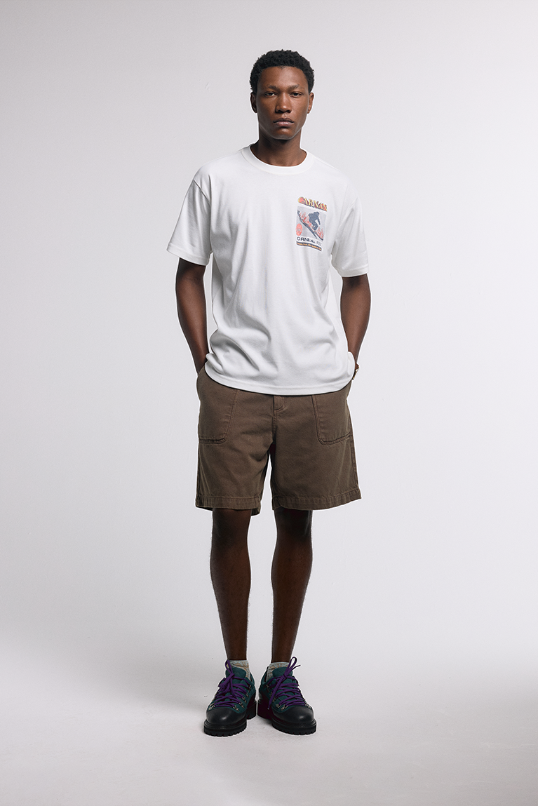 Brown Washed Twill Shorts - hover