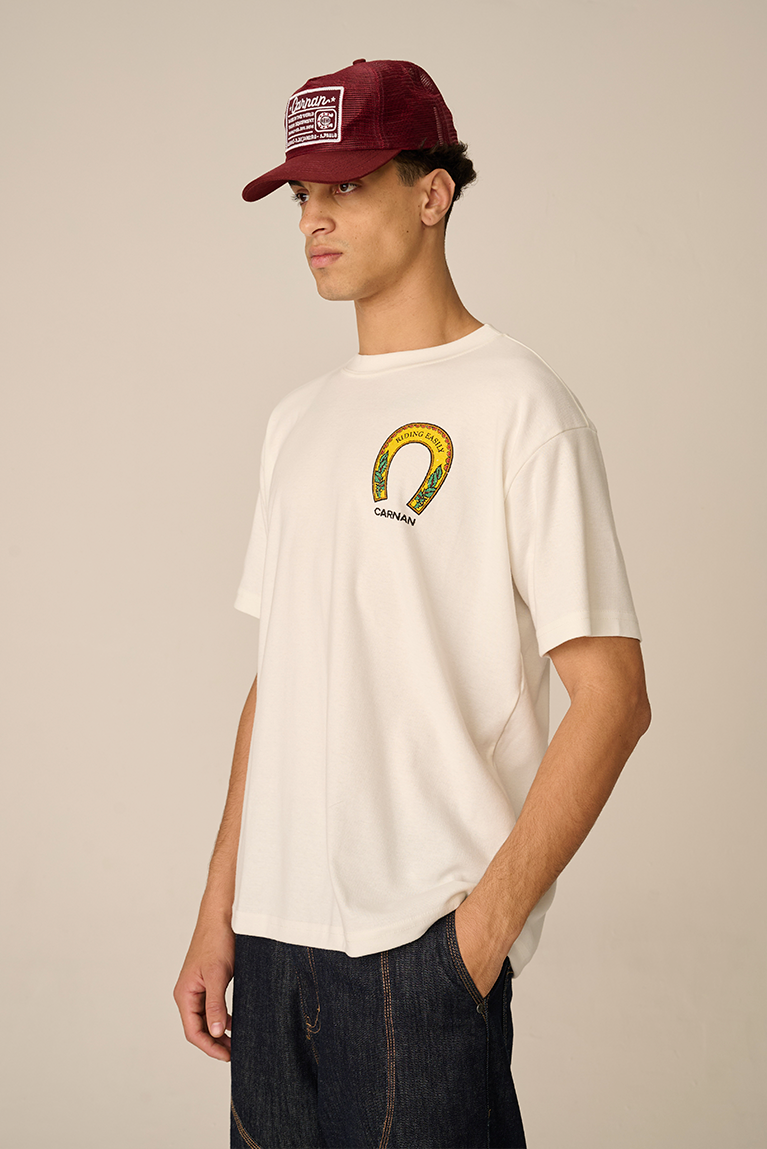 Horses Painting Heavy T-shirt - Off