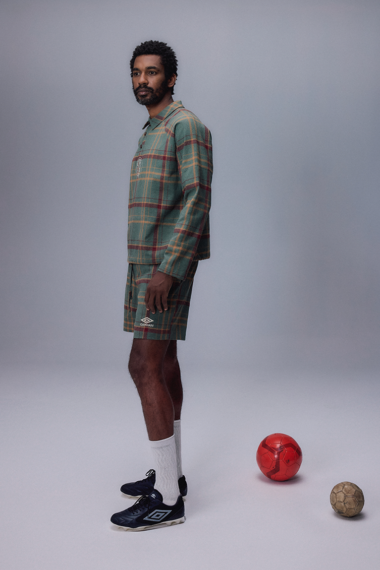 Carnan x Umbro Green Plaid Shorts