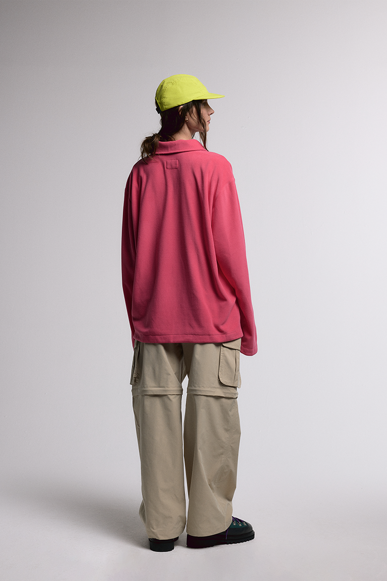 Fleece Rugby Polo - Pink