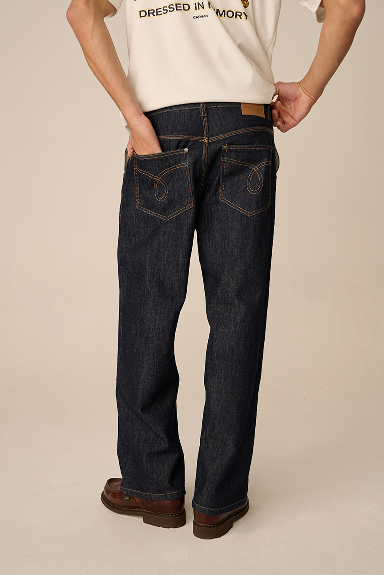 Double Knee Raw Denim Pants