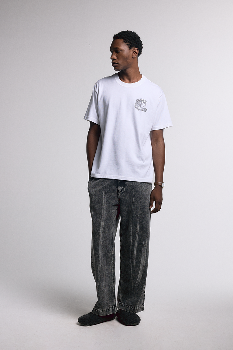 Washed Black Twill Pants