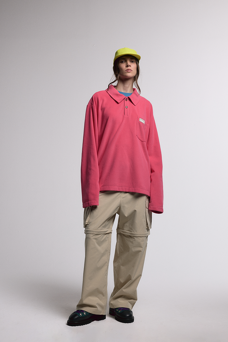Fleece Rugby Polo - Pink