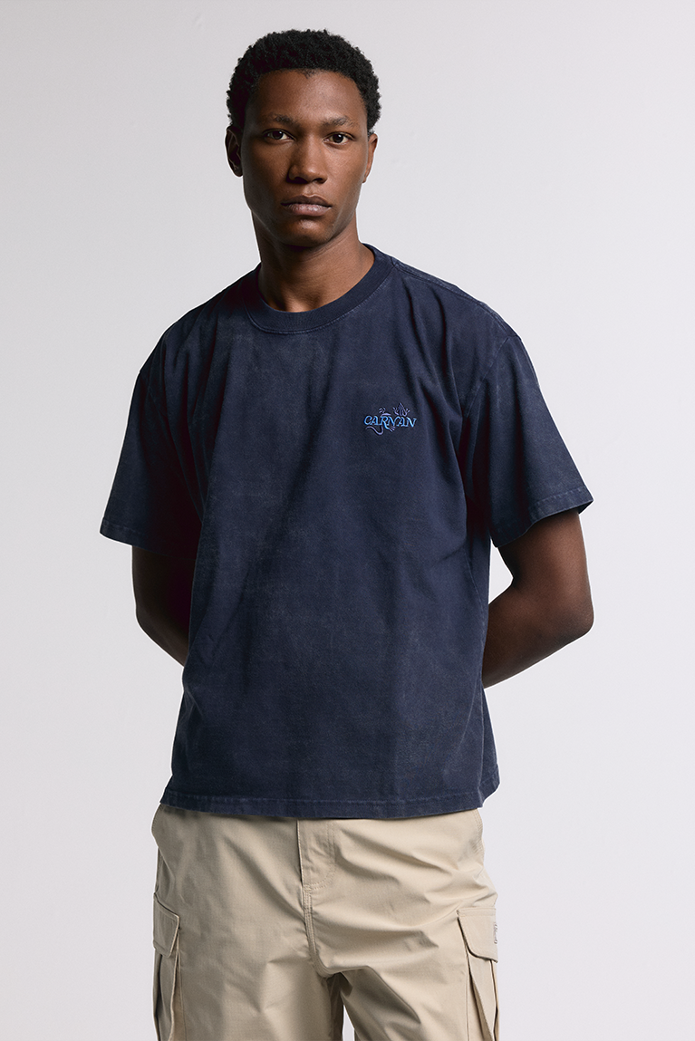Boxy Premium T-shirt - Washed Navy - hover