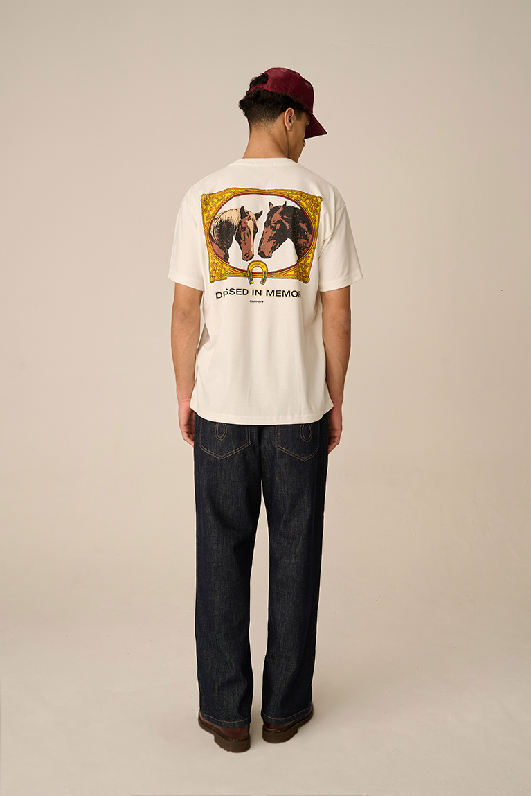Horses Painting Heavy T-shirt - Off