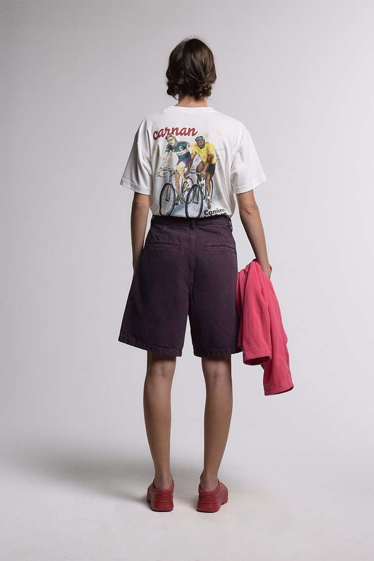 Purple Washed Twill Shorts