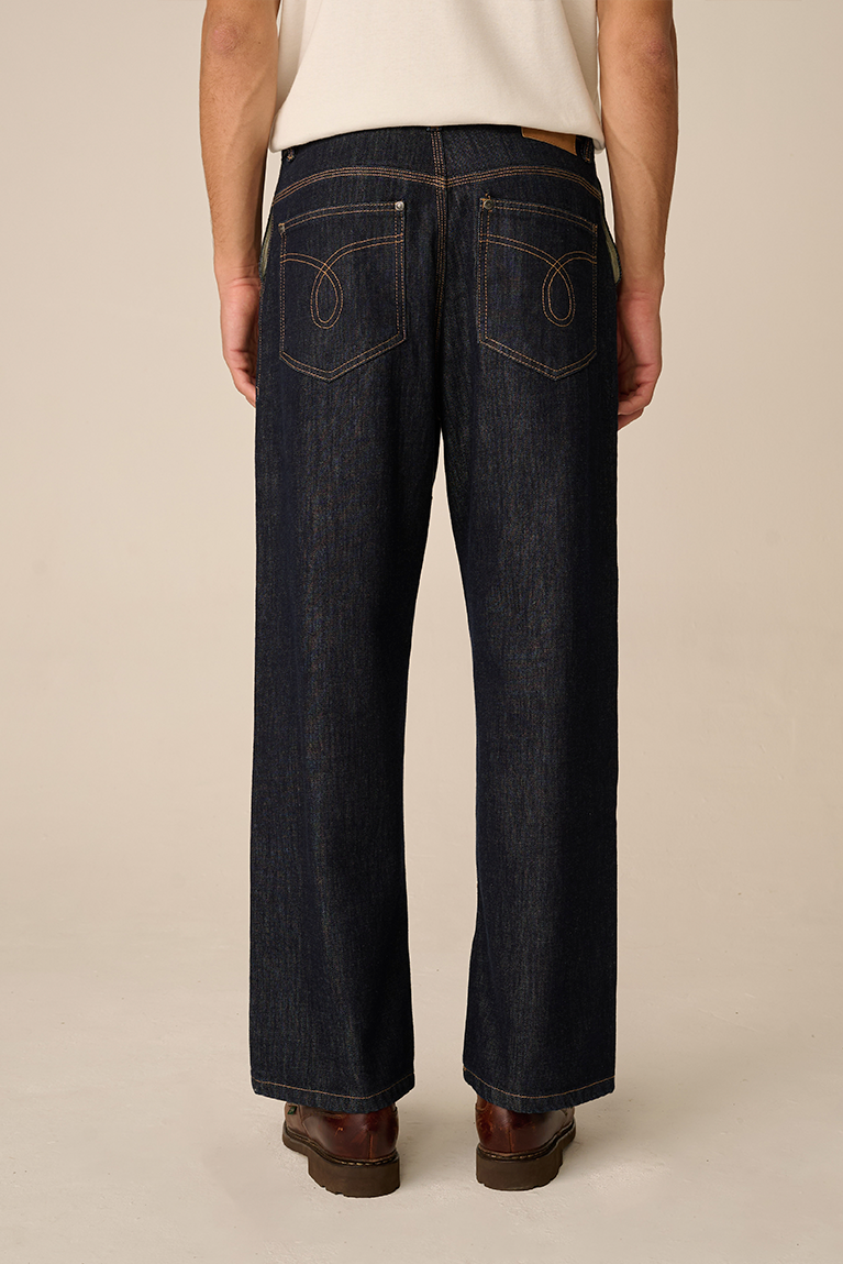 Double Knee Raw Denim Pants