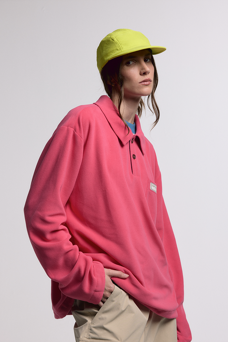 Fleece Rugby Polo - Pink