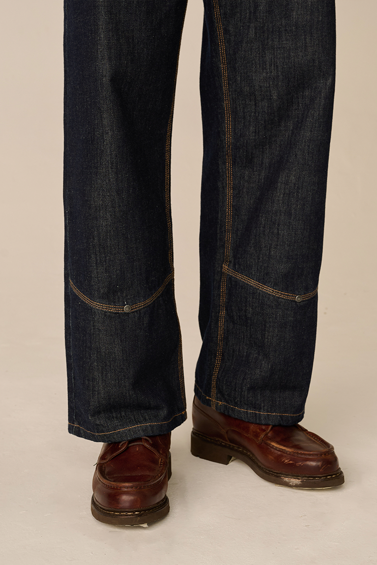 Double Knee Raw Denim Pants