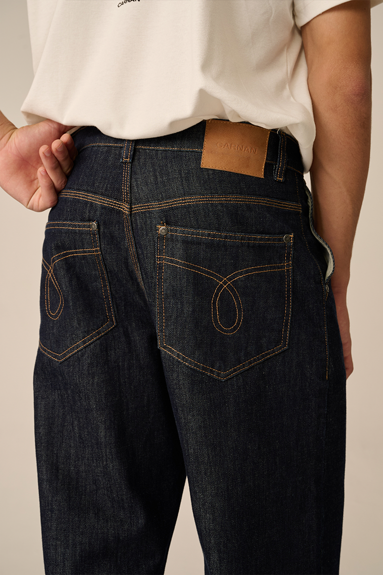 Double Knee Raw Denim Pants