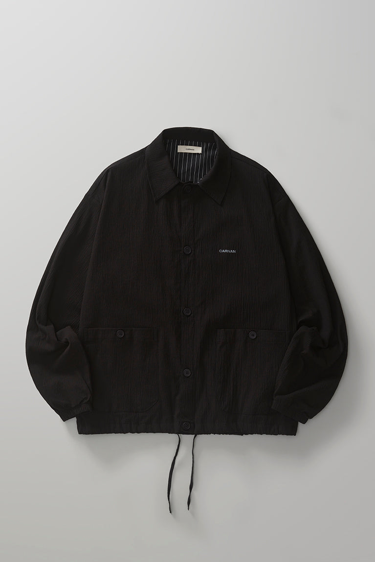 Seersucker Kaze Jacket - Black – Carnan