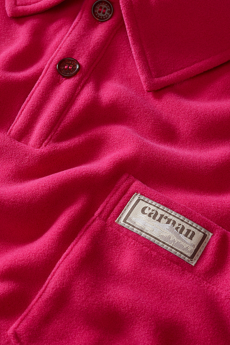Fleece Rugby Polo - Pink