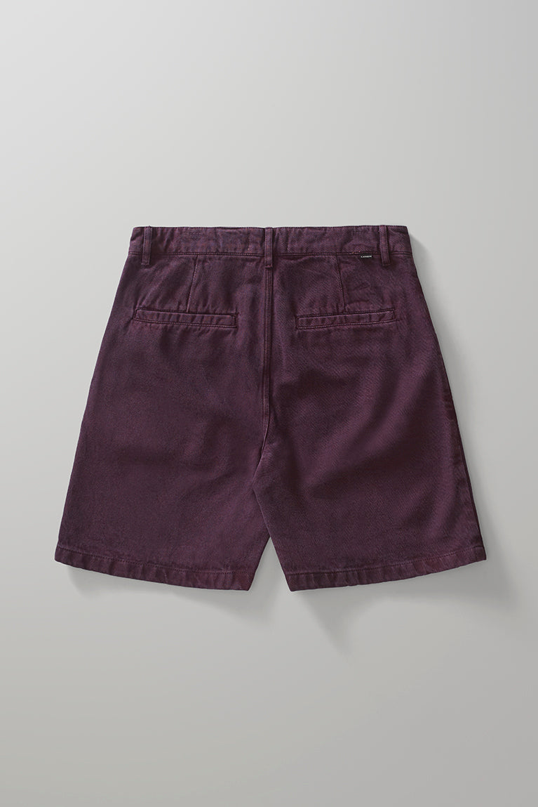 Purple Washed Twill Shorts