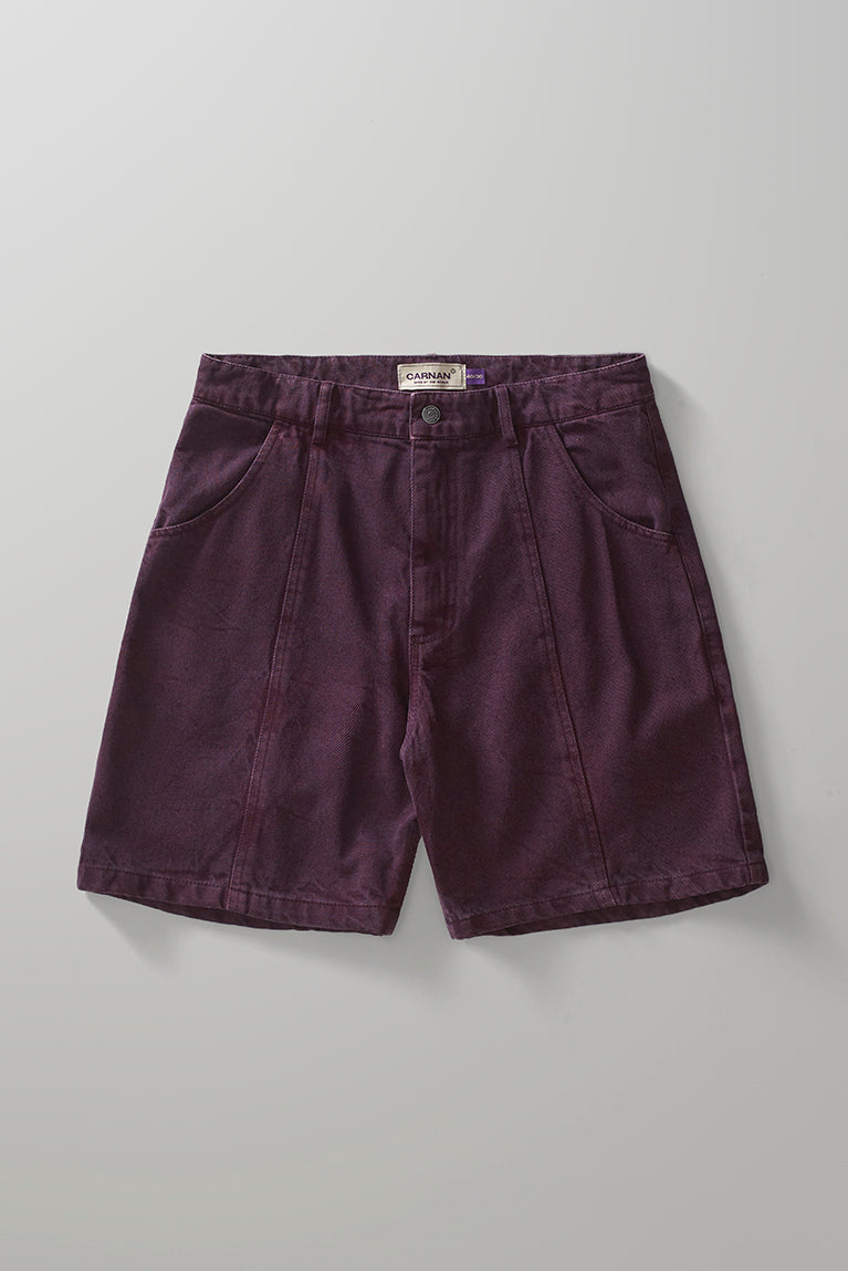 Purple Washed Twill Shorts