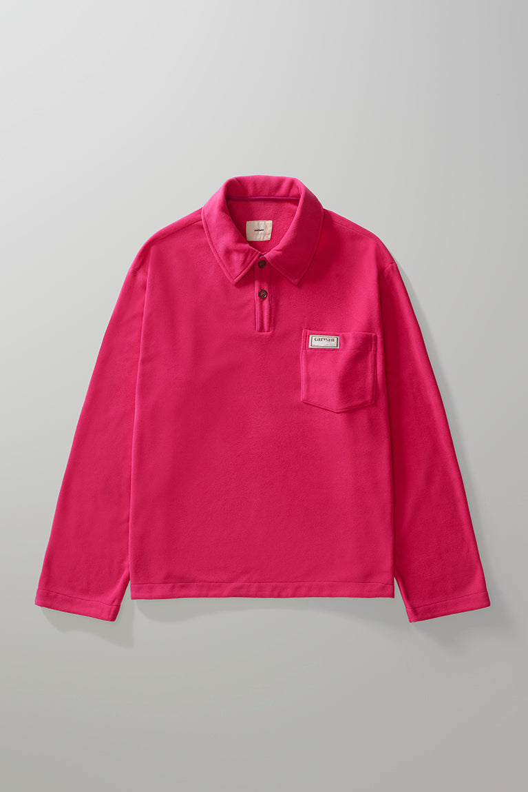 Fleece Rugby Polo - Pink
