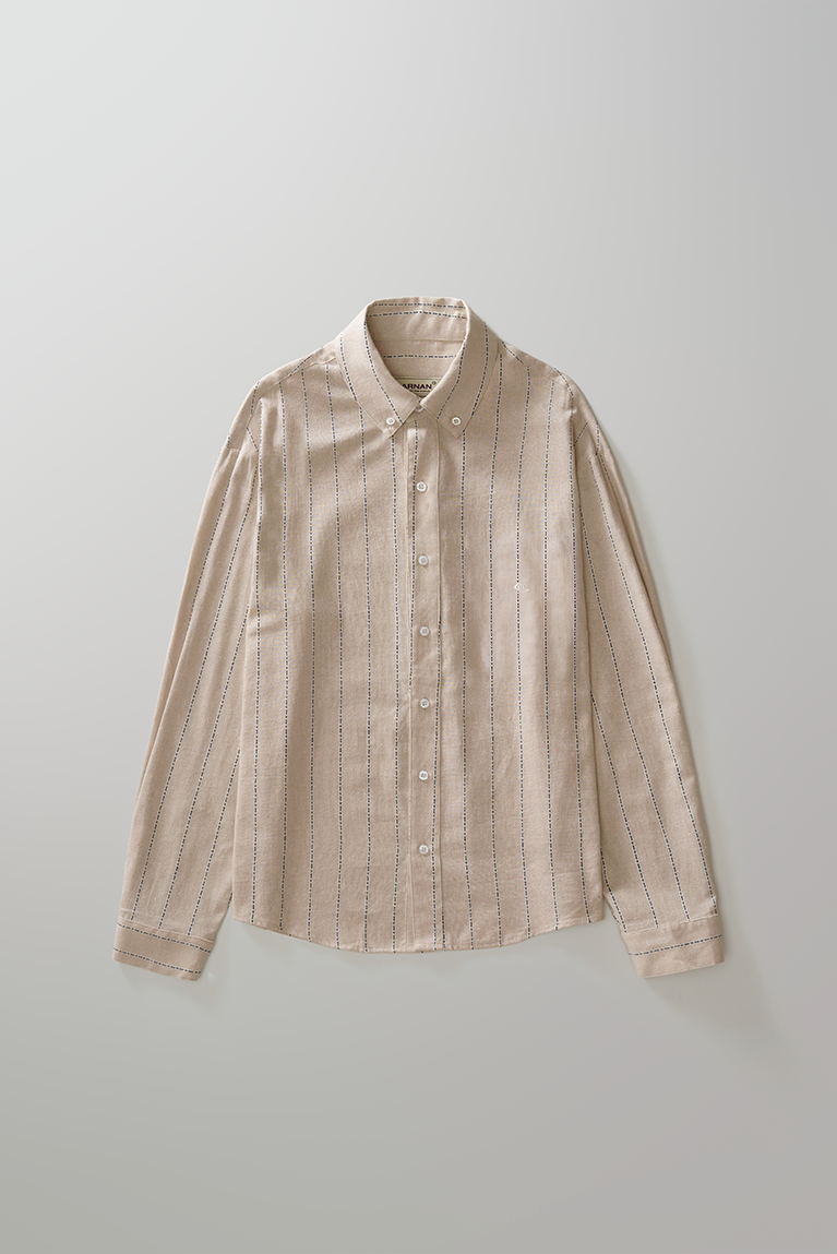 Standard Striped Shirt - Beige