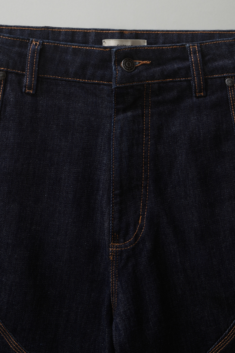 Double Knee Raw Denim Pants