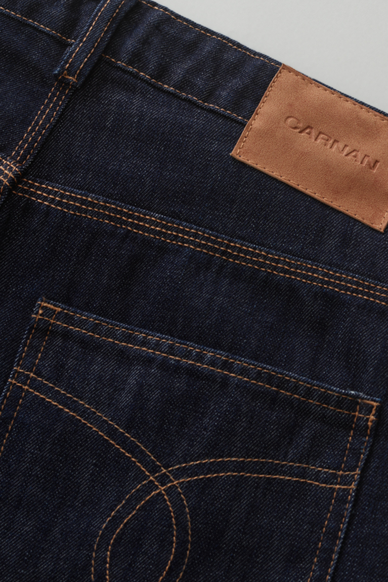 Double Knee Raw Denim Pants
