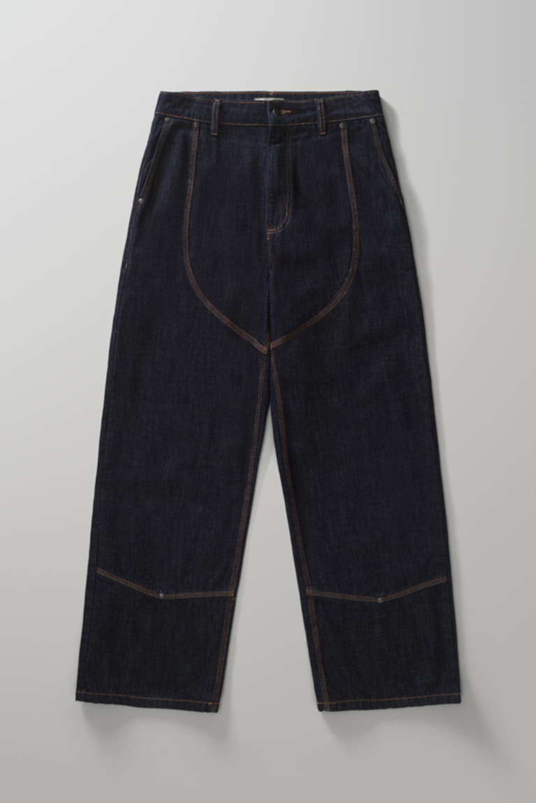 Double Knee Raw Denim Pants