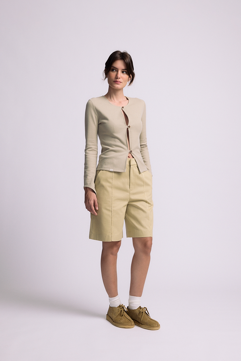 Curved Blouse - Beige