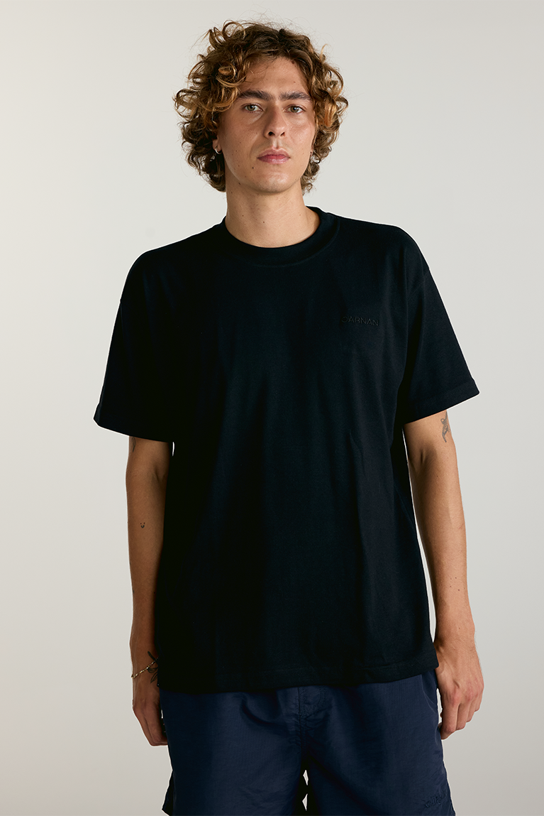 Heavy T-Shirt Embroided Logo - Black