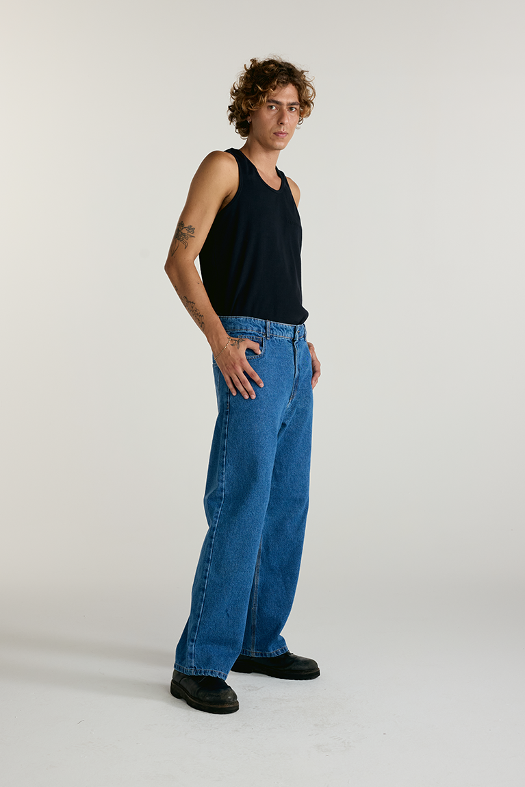 Standard Ribbed Tank Top - Black