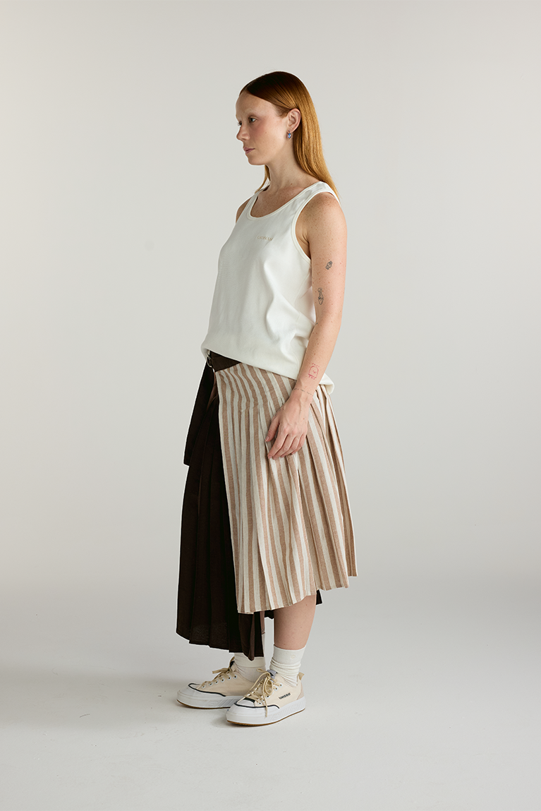 Brown Plaid Skirt