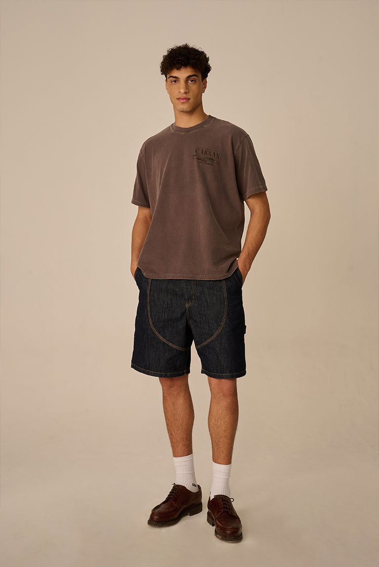 Double Knee Denim Shorts - hover