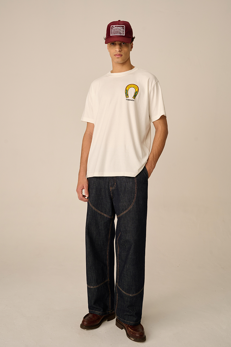 Double Knee Raw Denim Pants - hover