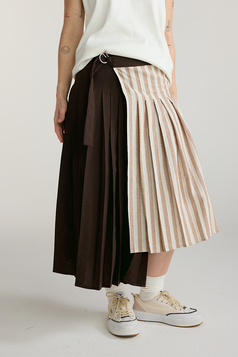 Brown Plaid Skirt