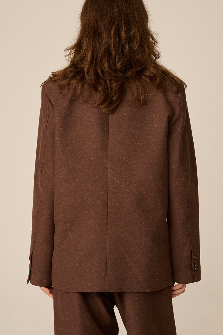 Double Breasted Blazer - Brown