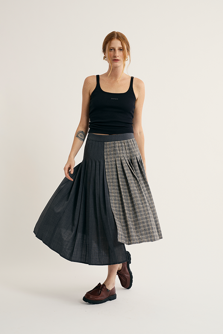 Standard Pleated Skirt - Grey