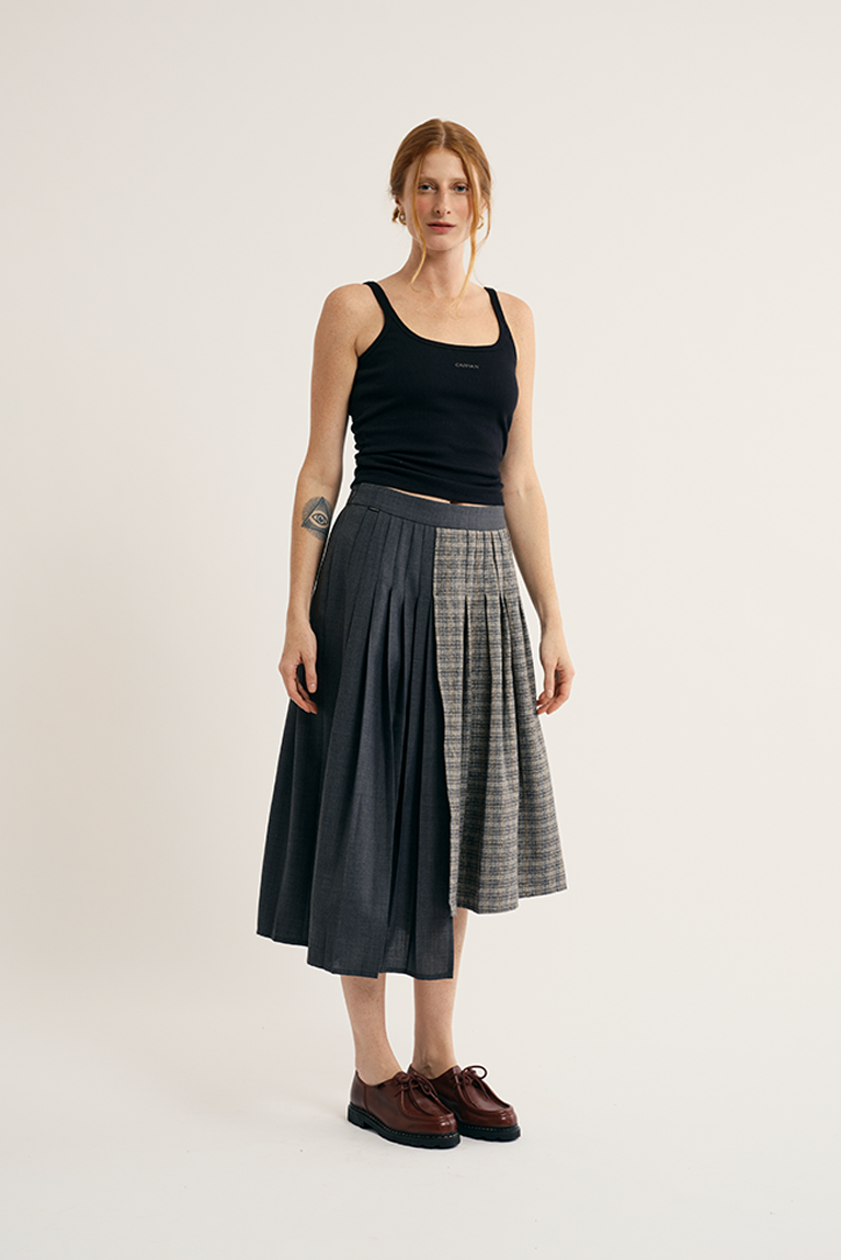 Standard Pleated Skirt - Grey