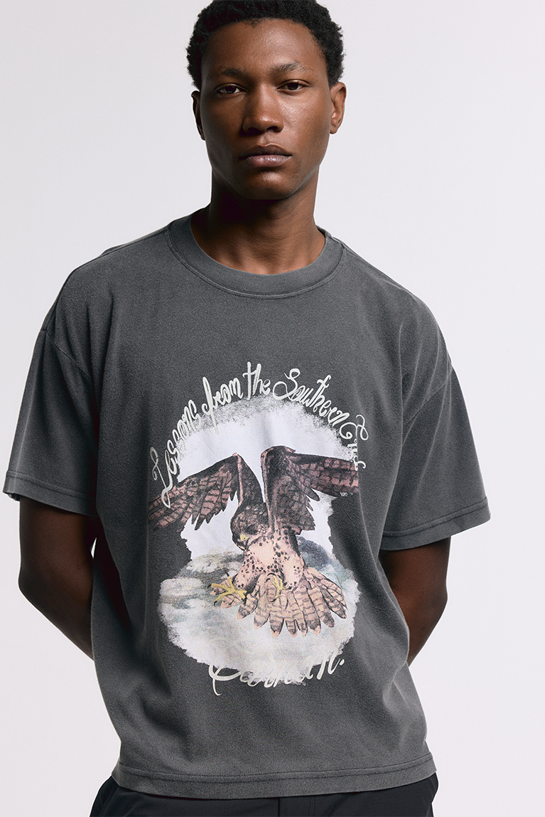 Falcon Boxy T-shirt - Washed Black - hover