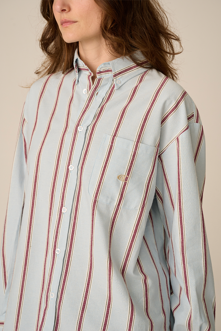 Burgundy Striped Shirt