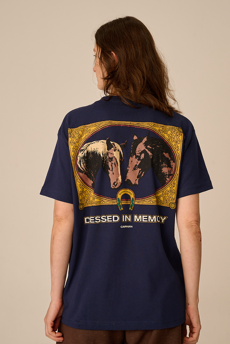 Horses Painting Heavy T-shirt - Navy - hover