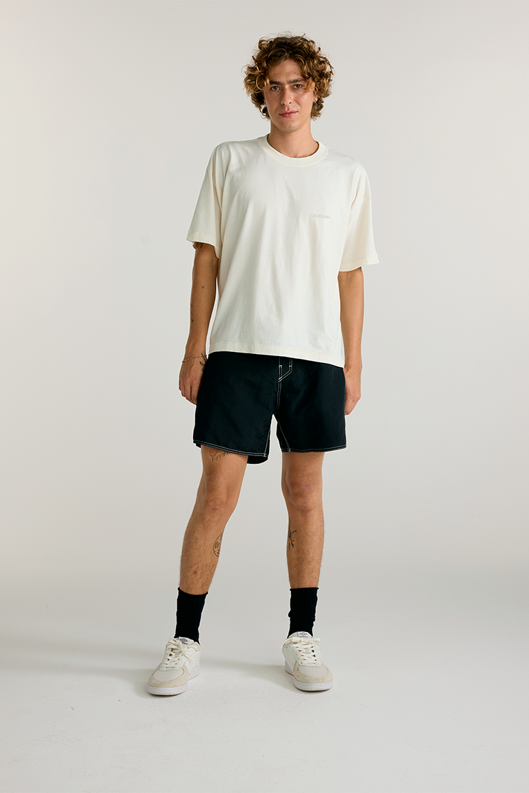 Heavy T-Shirt Embroided Logo - White - hover