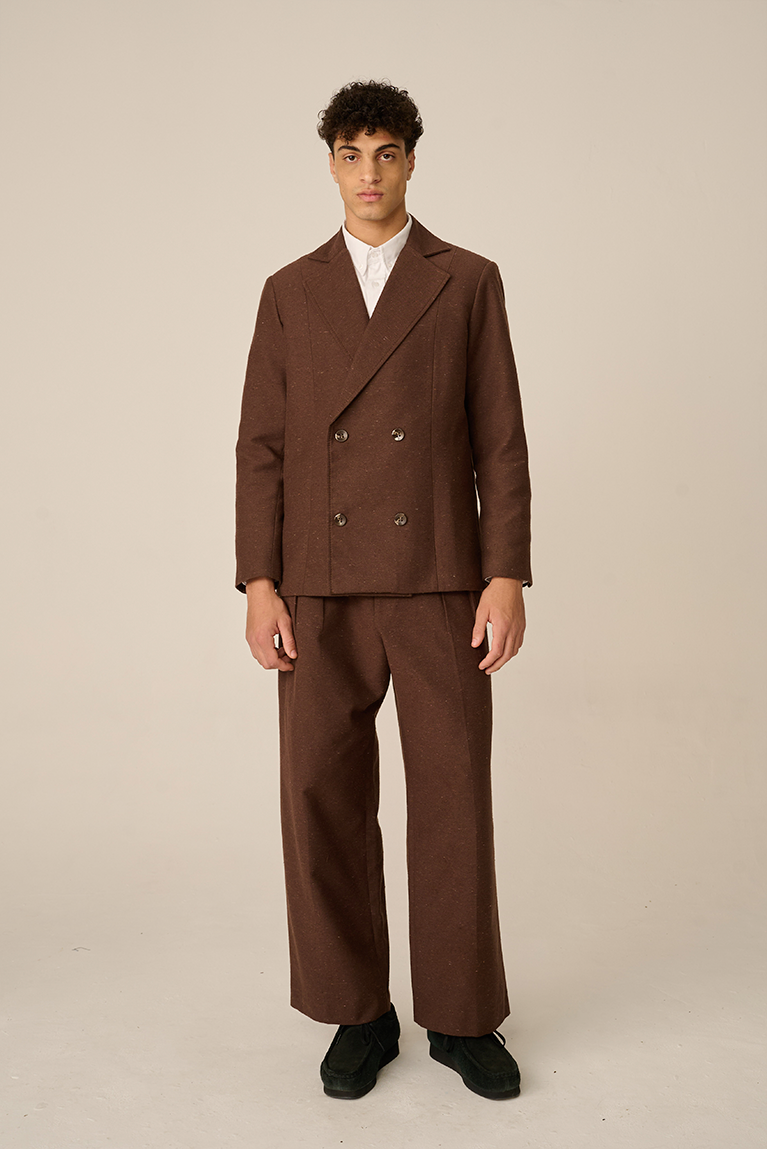 Double Breasted Blazer - Brown
