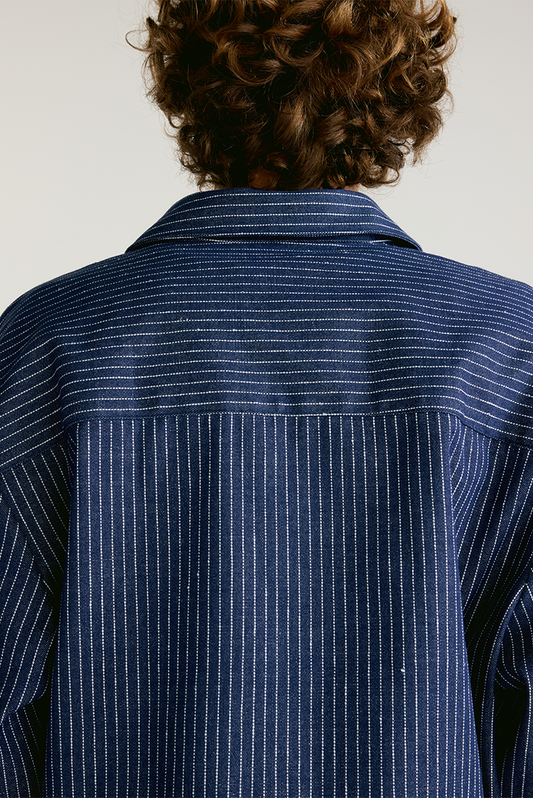 Pinstriped Navy Jacket