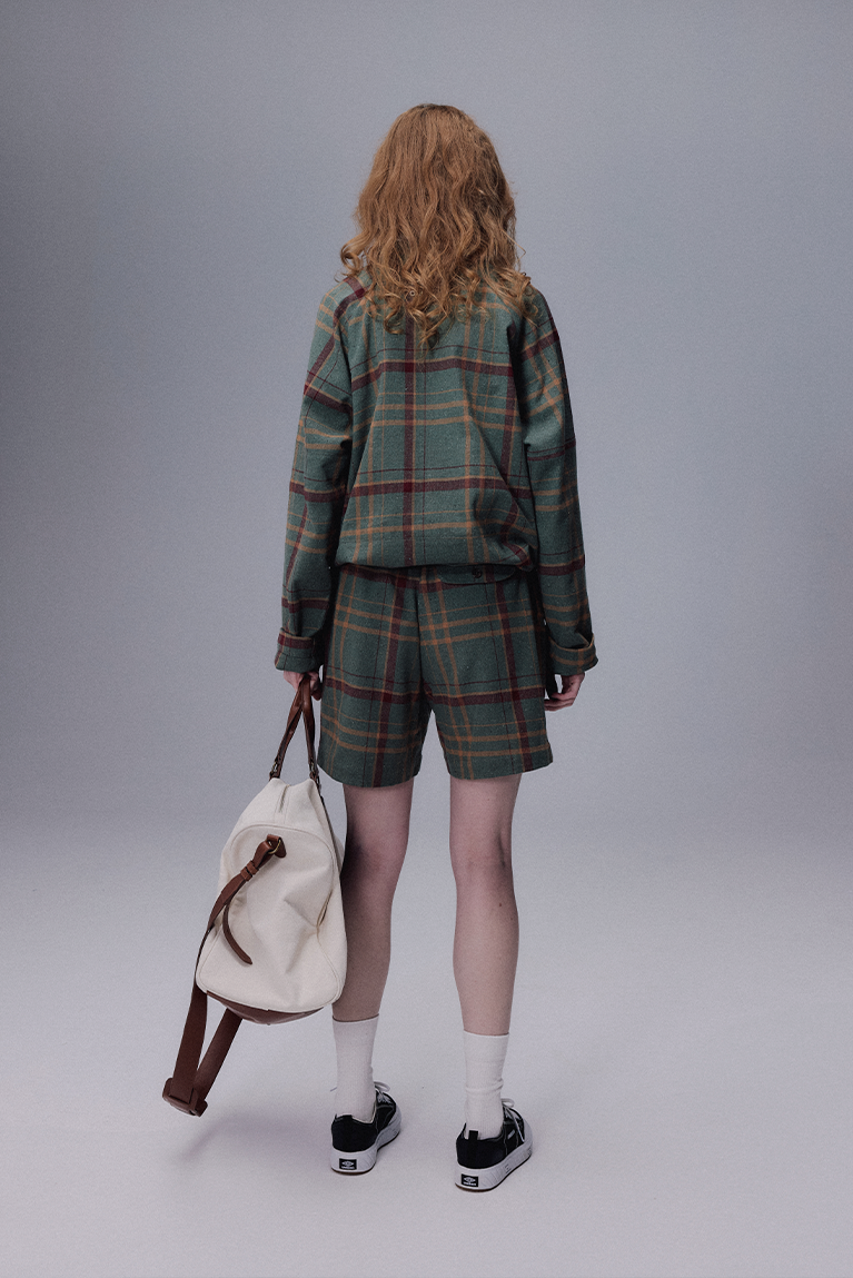 Carnan x Umbro Green Plaid Polo
