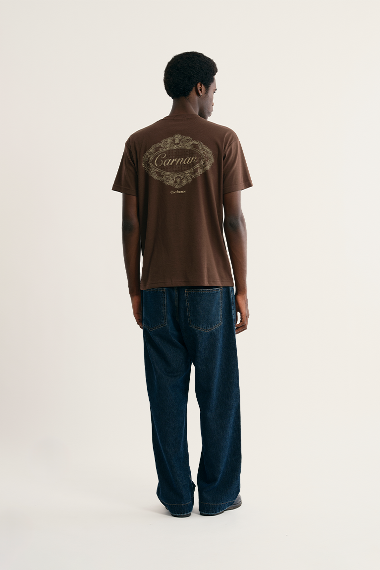 Lace Stamp Heavy T-shirt - Brown