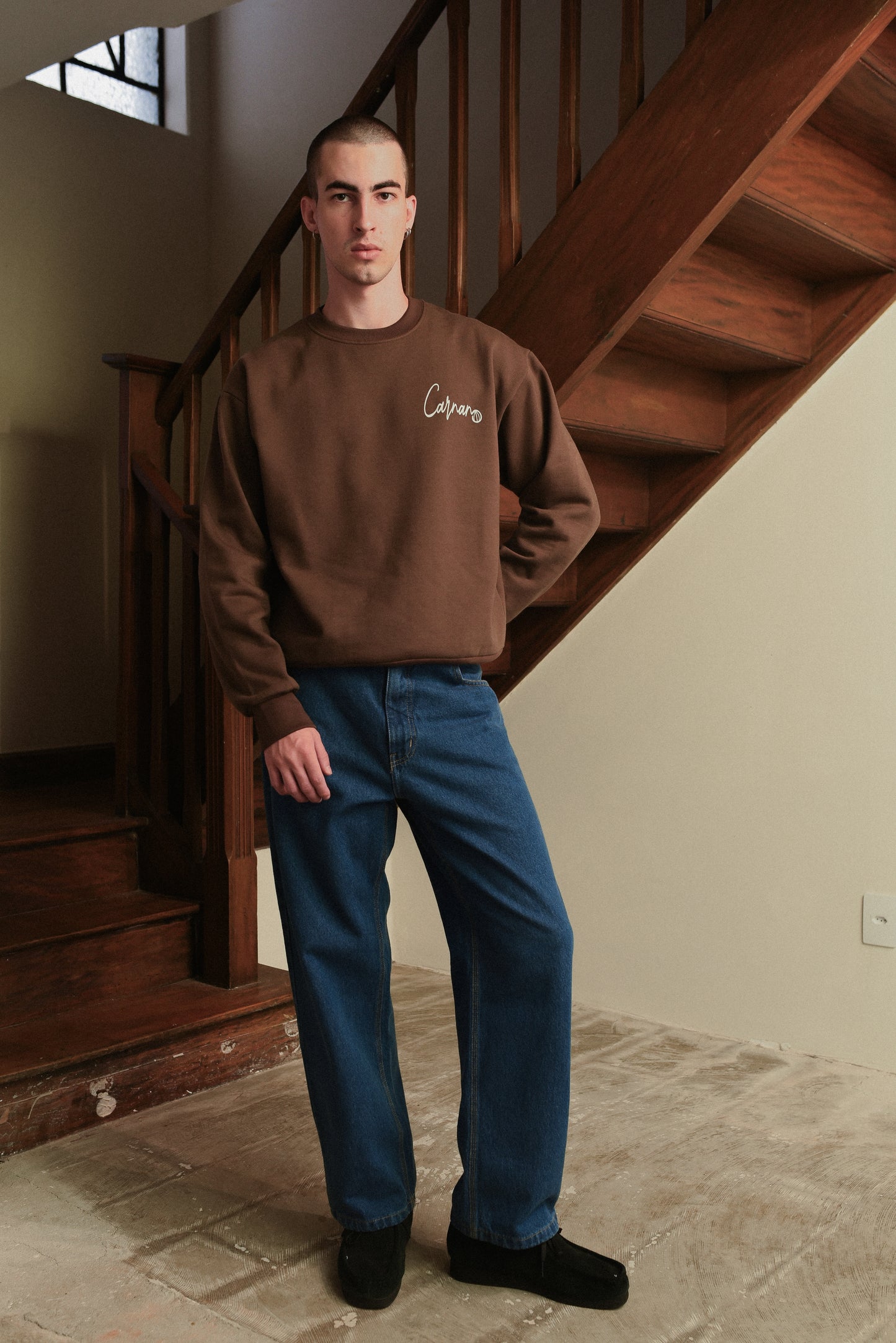 Sweatshirt Cursive - Brown