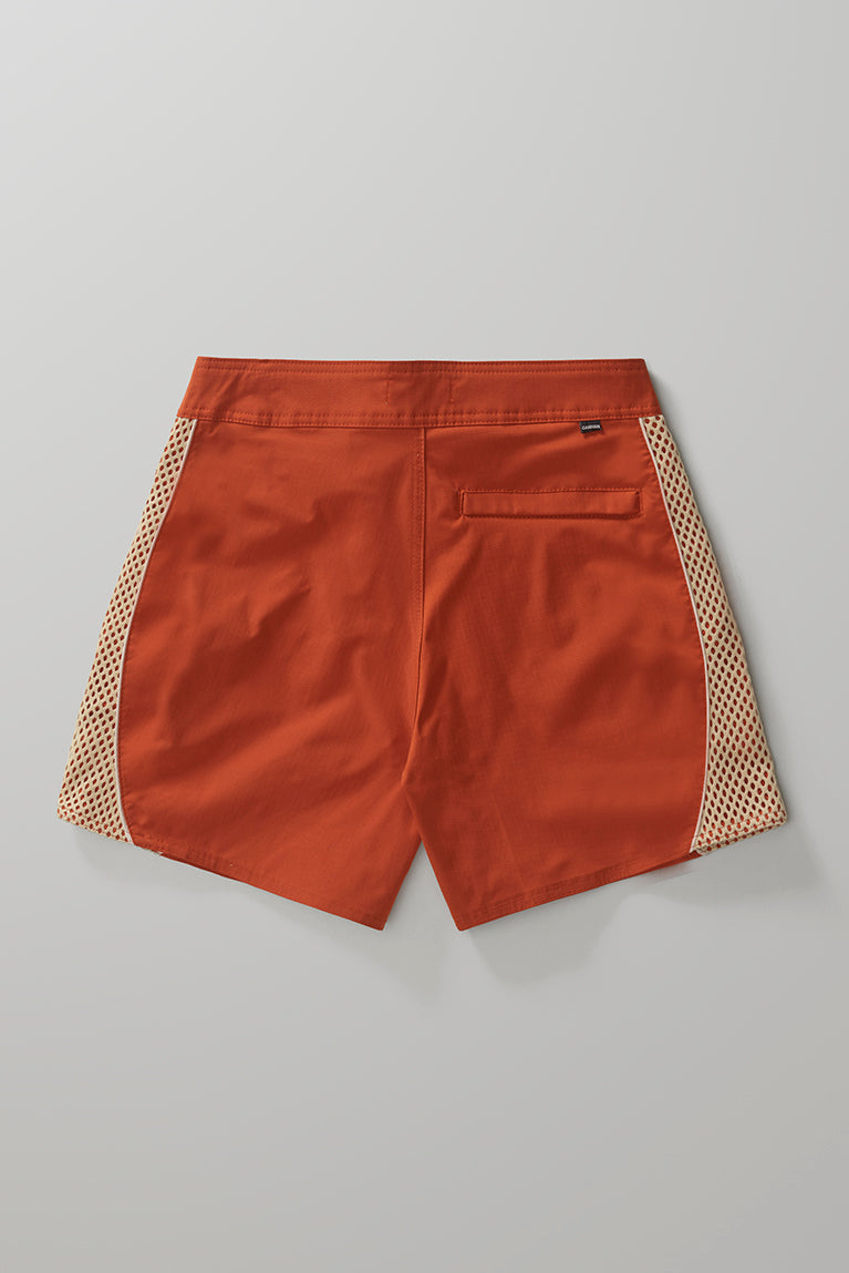 Curved Mesh Boardshorts - Terracotta