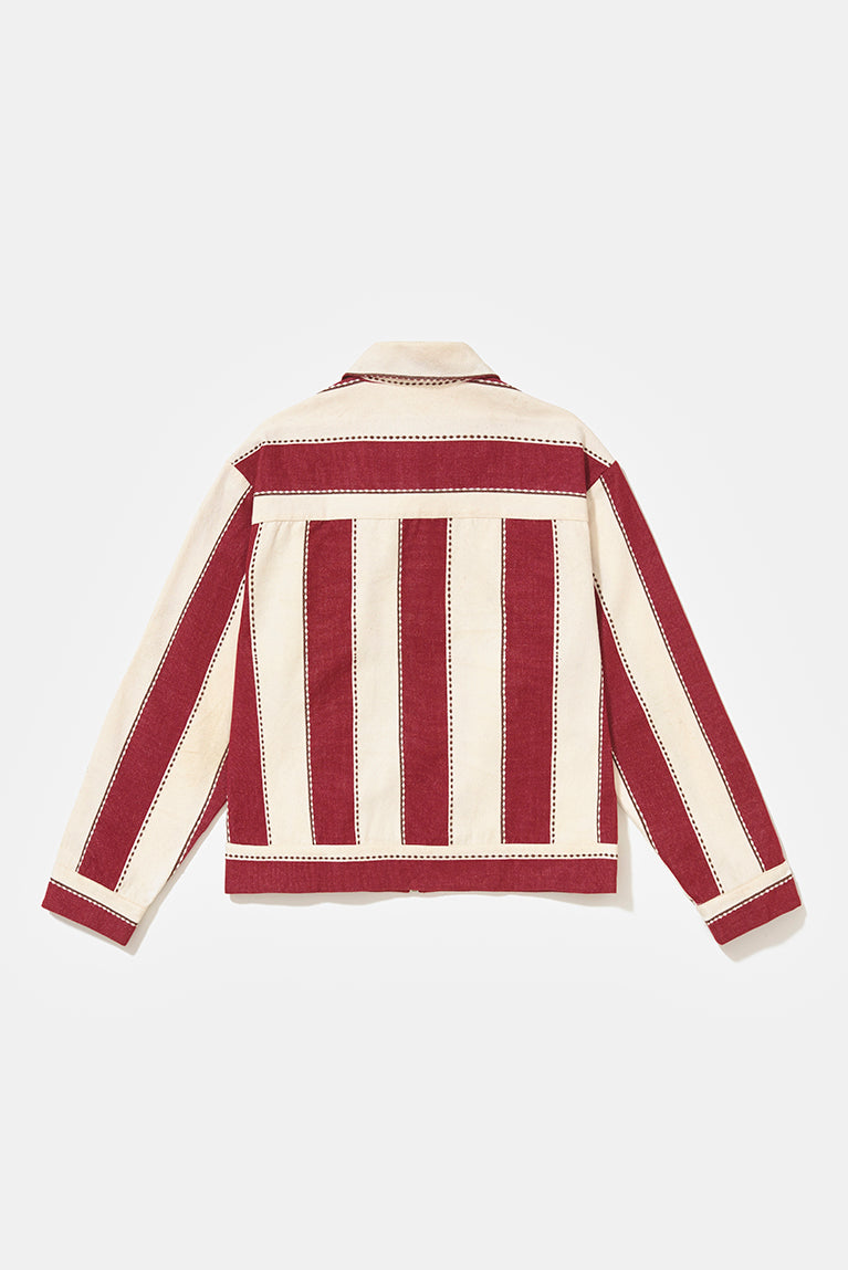 Jacquard Red Striped Jacket