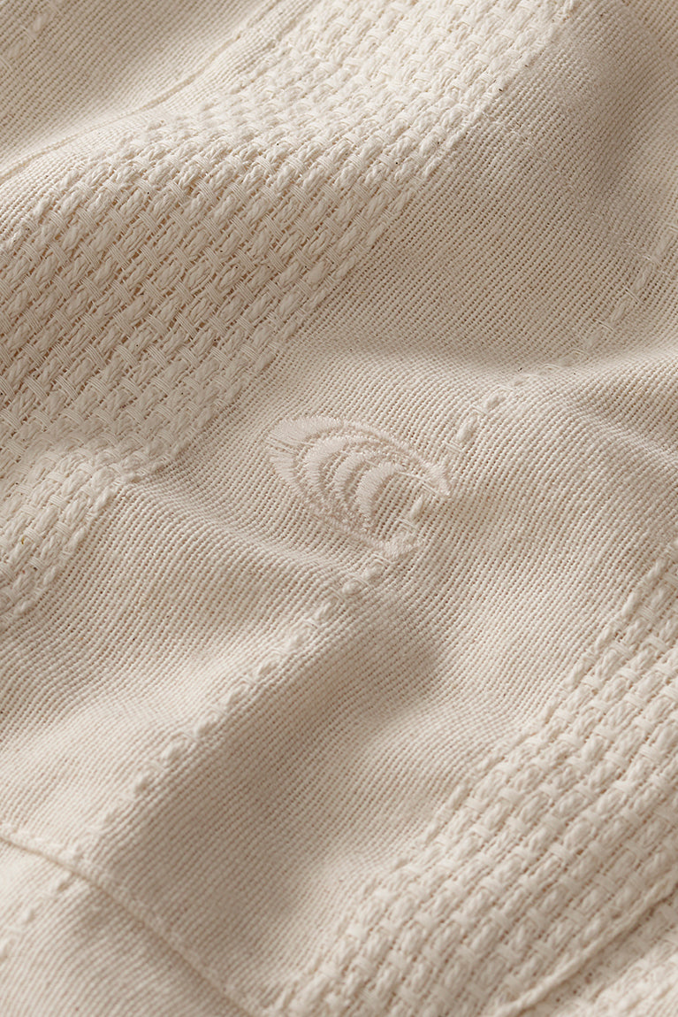 Textured Short Sleeve Shirt - Off